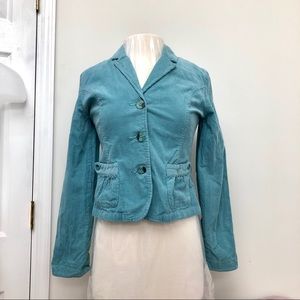 Turquoise Corduroy Blazer